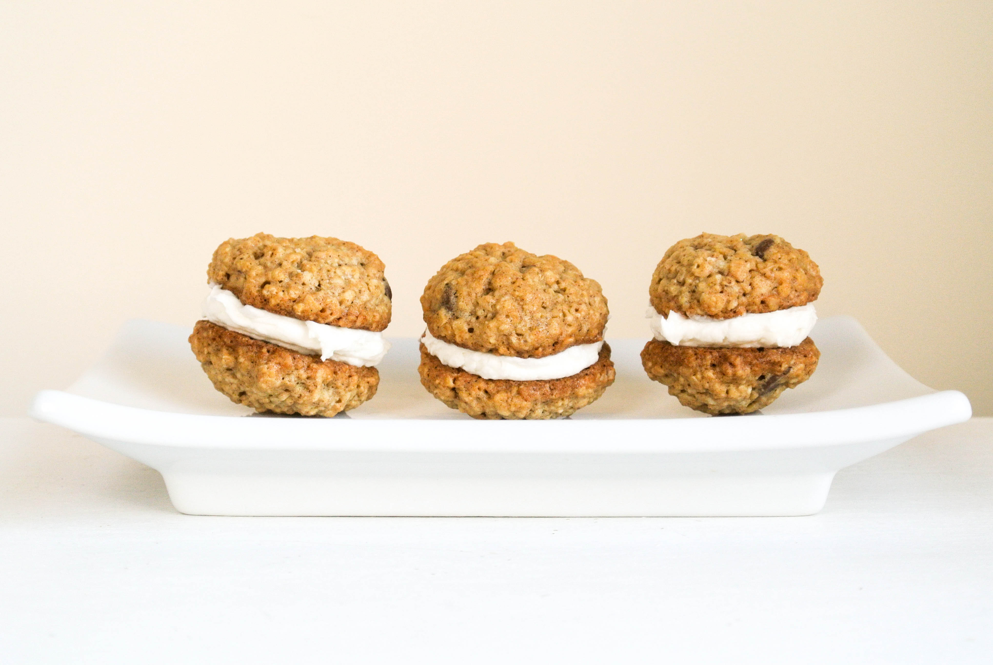 Oatmeal Chocolate Chip Sandwich Cookies with Creme Filling