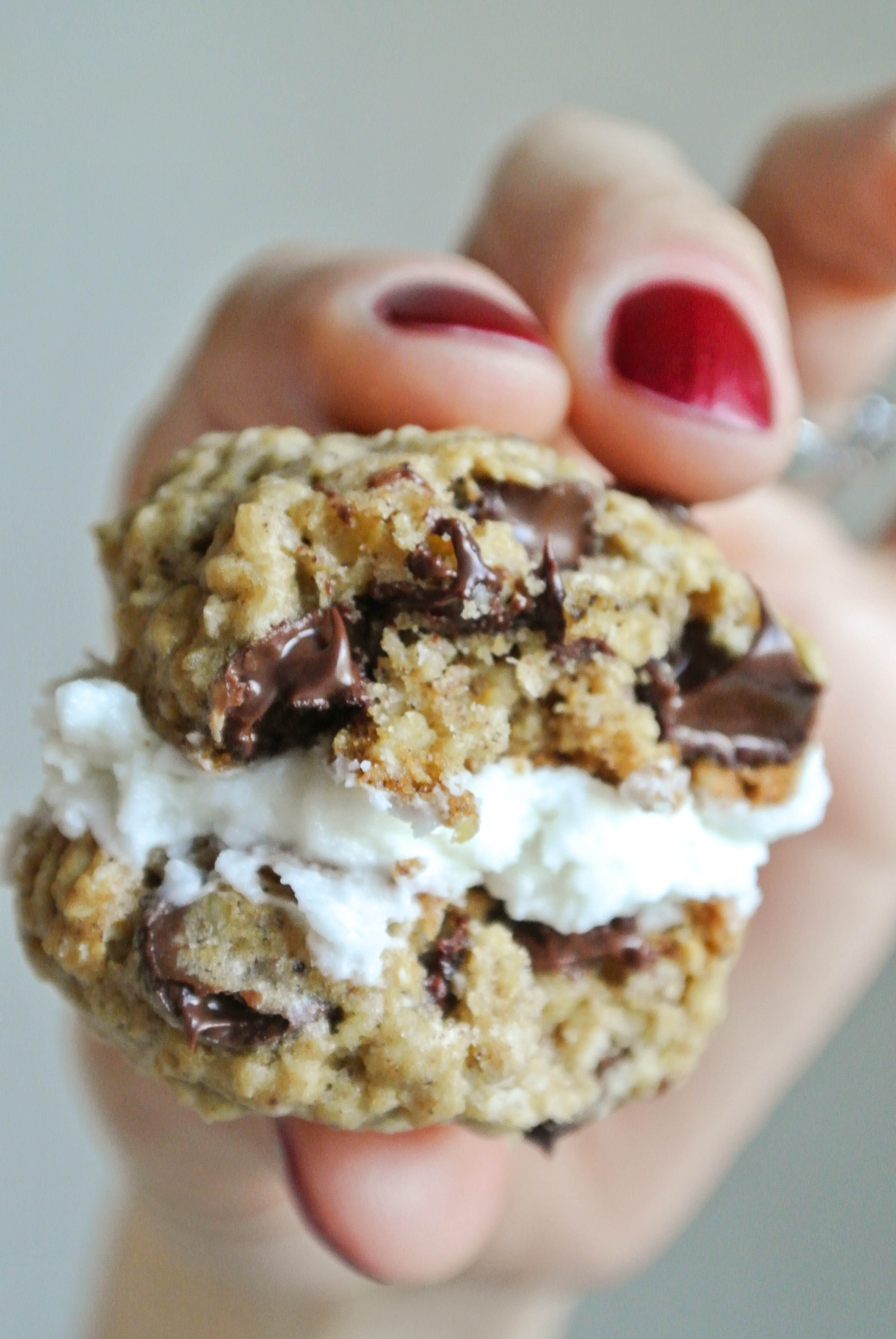 Oatmeal Chocolate Chip Sandwich Cookies with Creme Filling